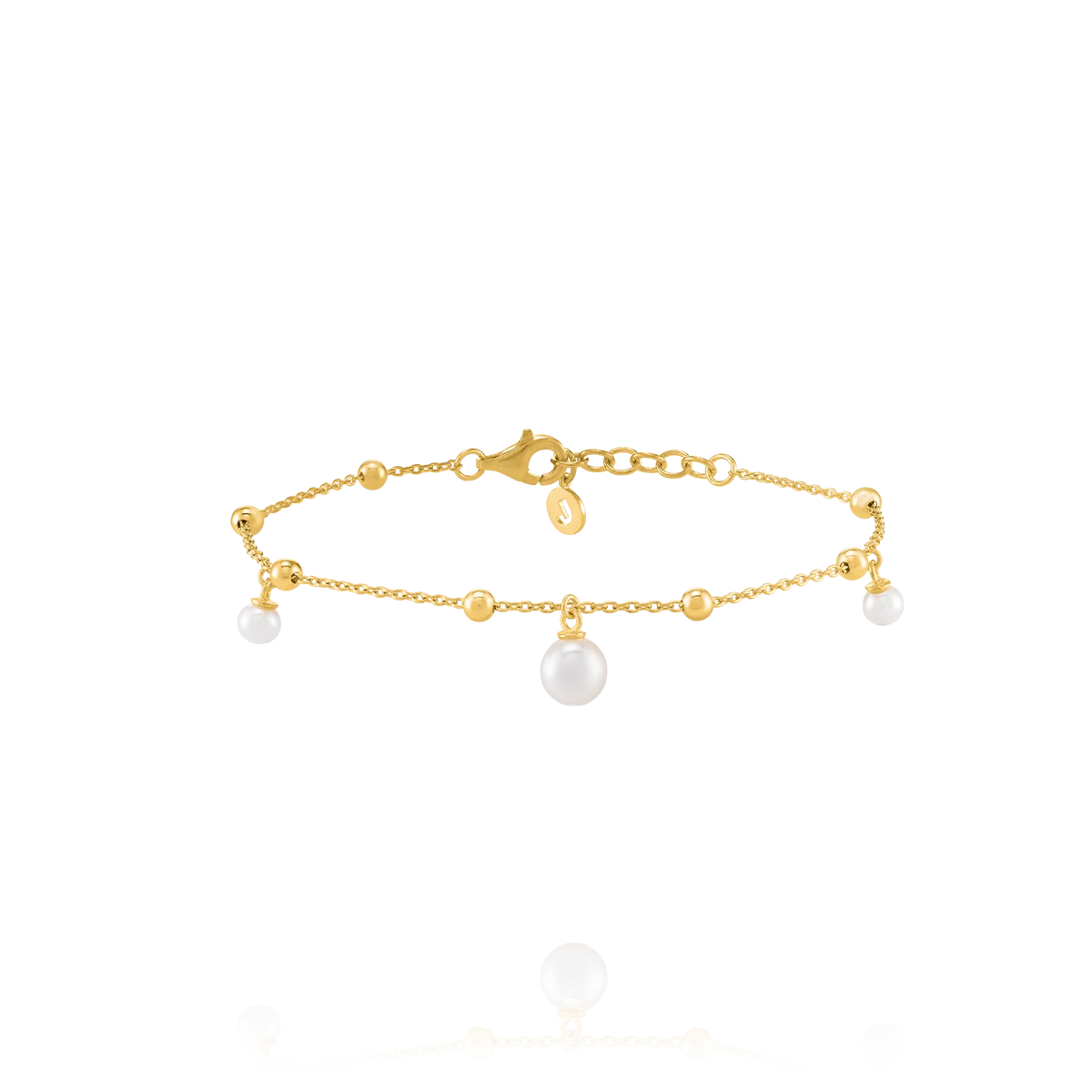Bracelet Argent 925 doré et perles blanches AURELIA